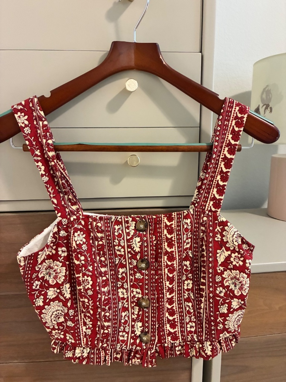 Sezane red Heidi blouse